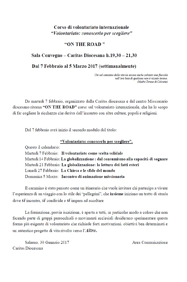 Immagine corso caritas